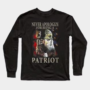 Never Apologize For Being A Patriot For Christmas Long Sleeve T-Shirt